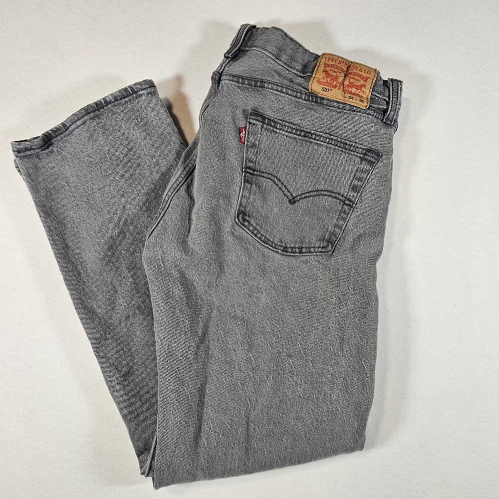 Levi's 501 Jeans Men's 34x30‎ Gray Button Fly Straight Leg